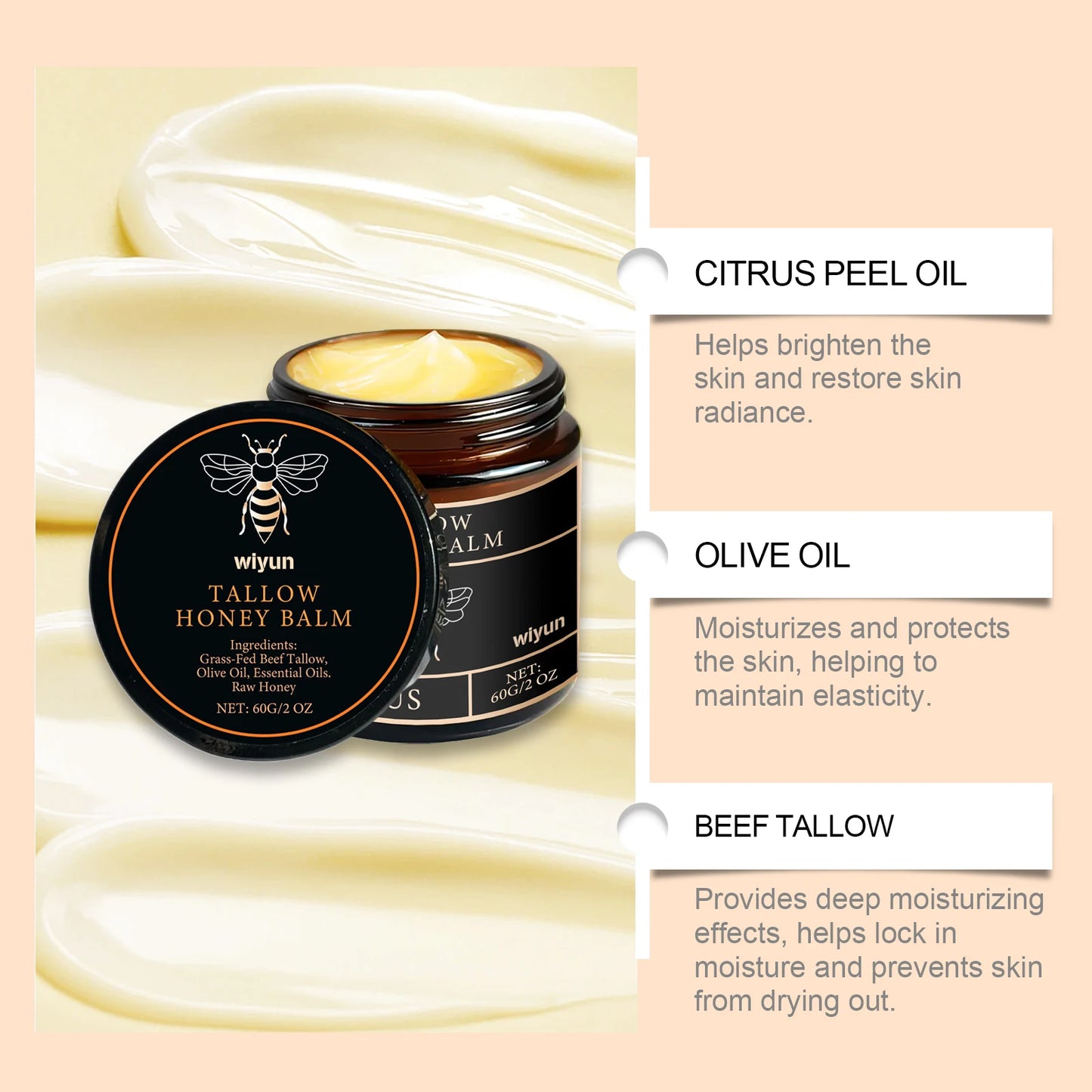 Beef Tallow Honey Moisturize