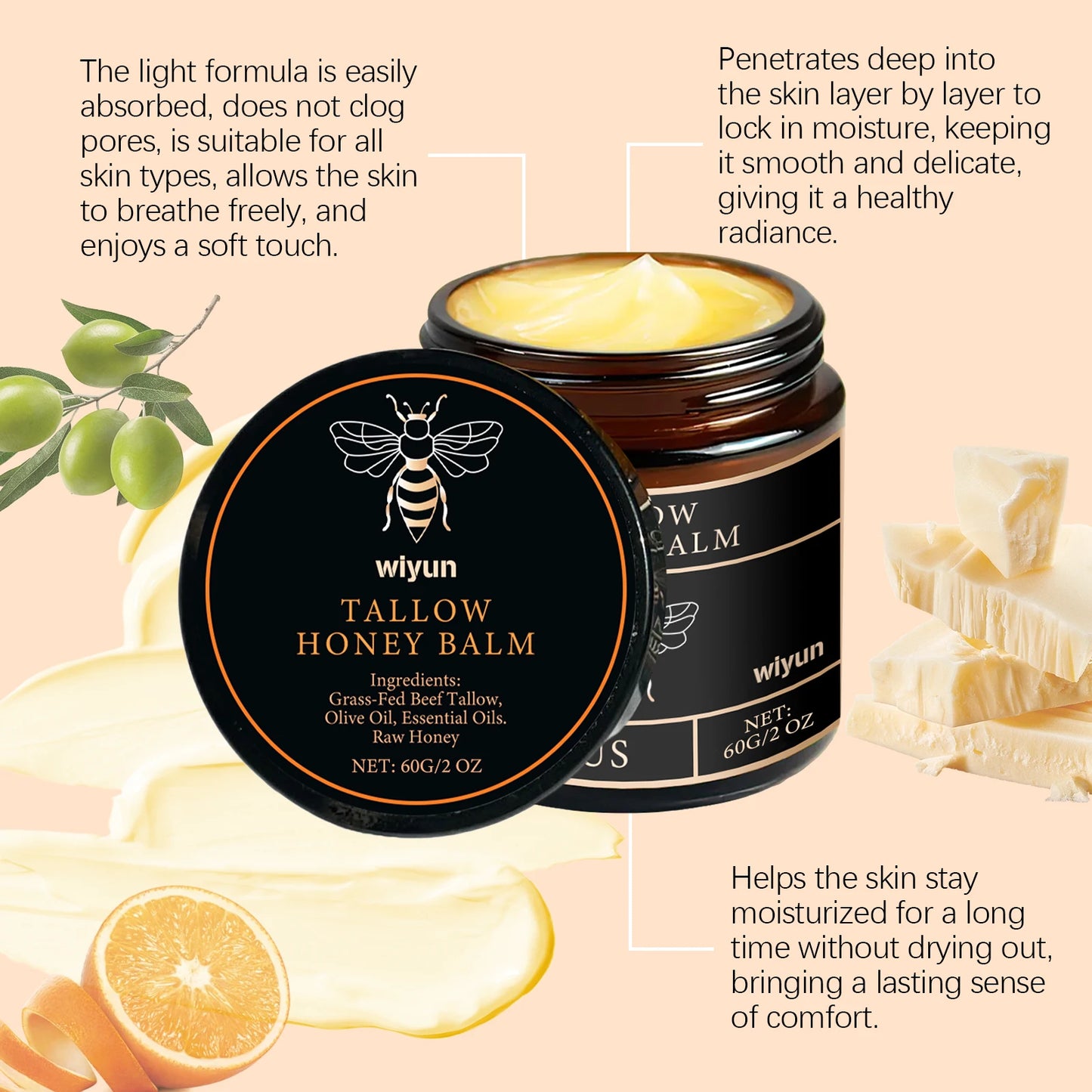 Beef Tallow Honey Moisturize