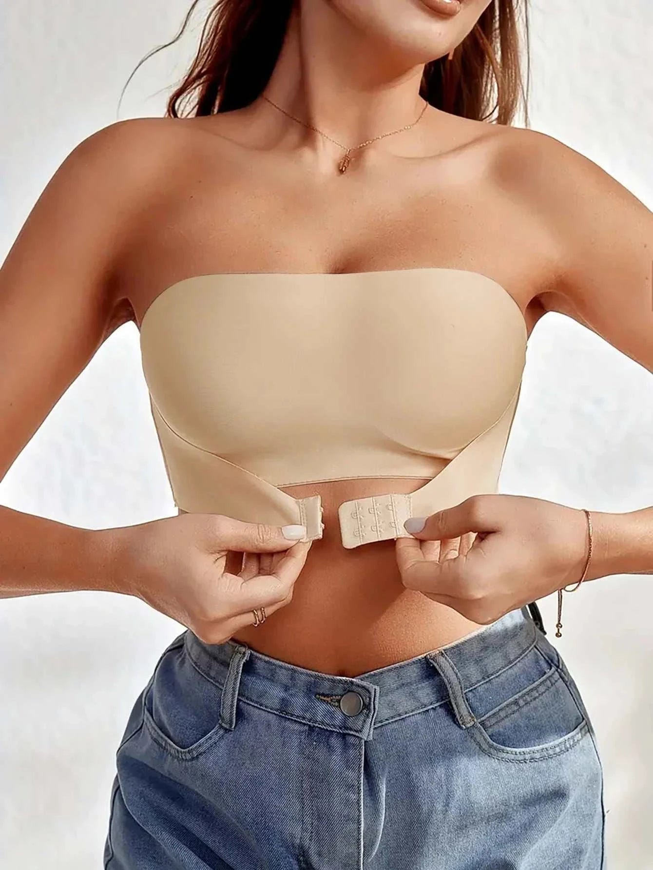 Strapless Seamless Button Bra