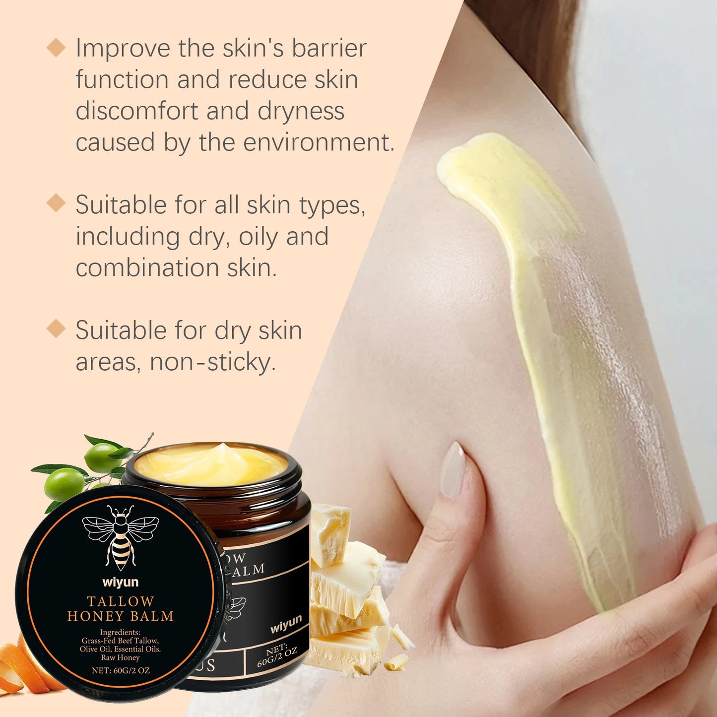 Beef Tallow Honey Moisturize